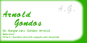 arnold gondos business card